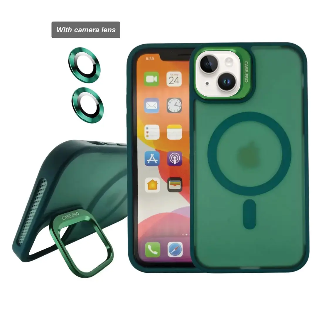 iPhone 15 Plus/iPhone 14 Plus MagSafe Smoke Camera Stand Green